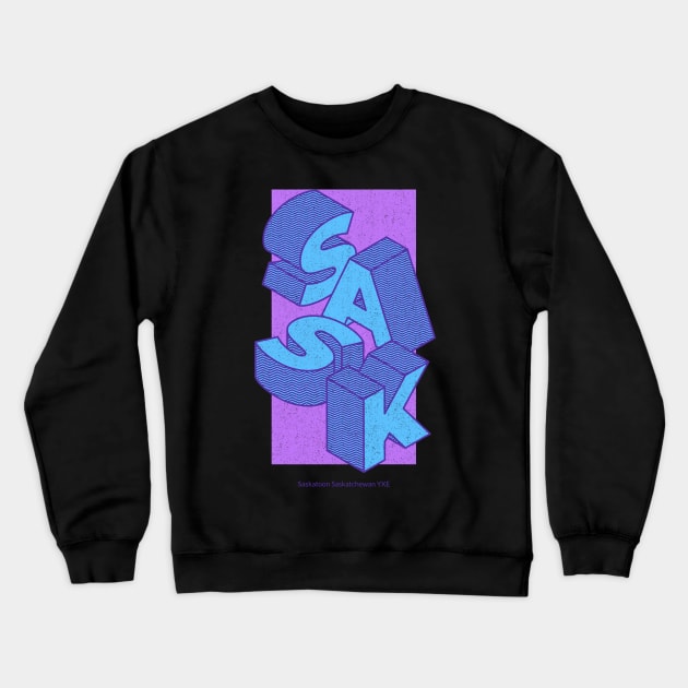 Cubist Sask A Vision in Blue and Purple Crewneck Sweatshirt by Stooned in Stoon